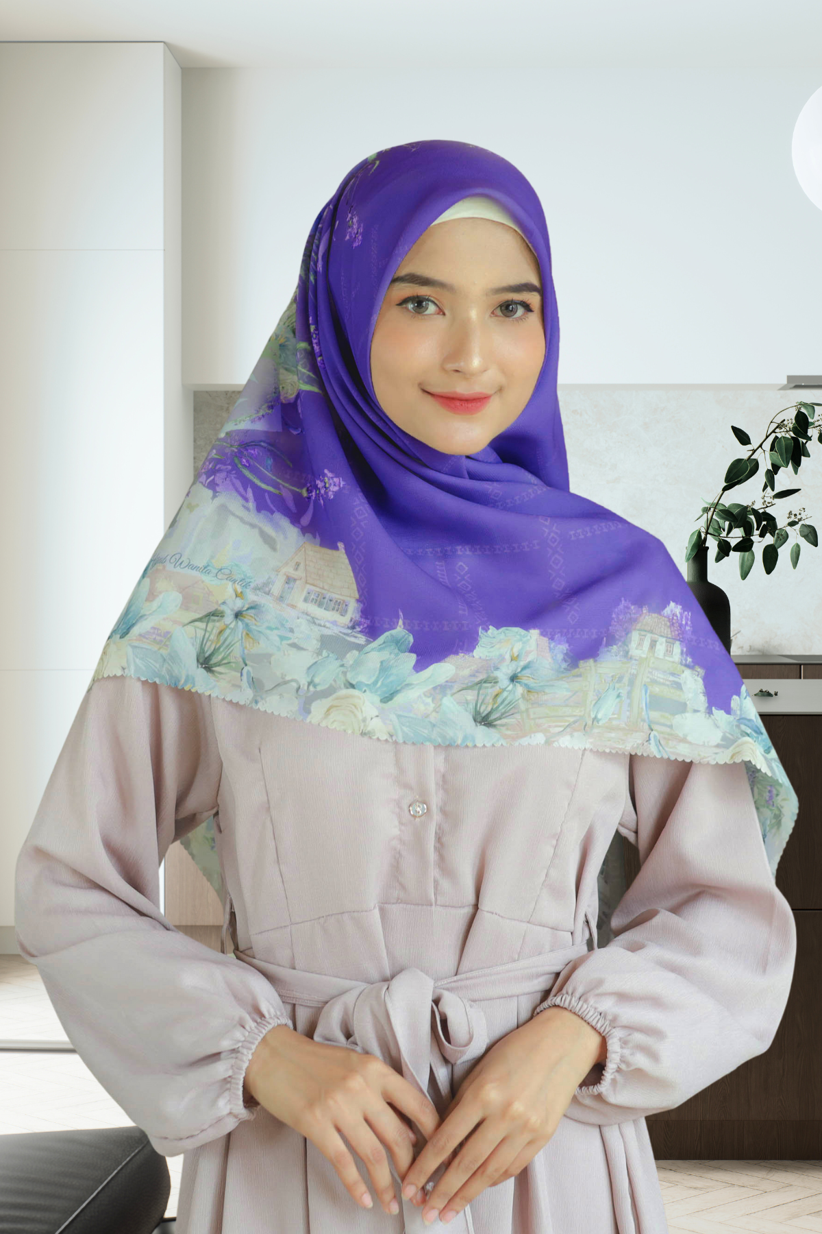 Lavender JUMBO - Scarf Square Premium Polycotton XL | Navy - LJ57.15