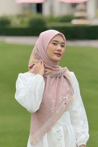 Daffodil - Scarf Square Premium Polycotton XL -  Milky Brown - JD14.8