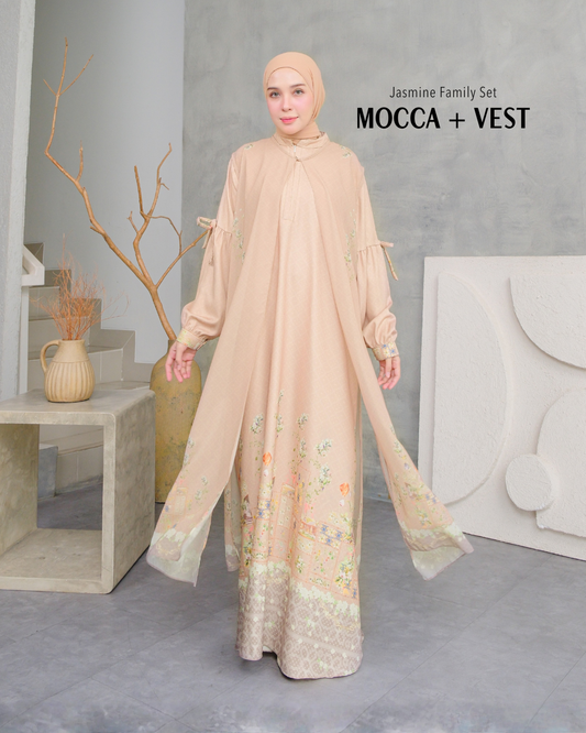 Jasmine Dress & Vest - Mocca