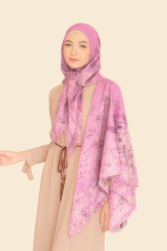 [ BUY 3 GET 1 FREE HIJAB ] Emily JUMBO - Scarf Square Premium Polycotton XL | Pastel Pink - EB28.9
