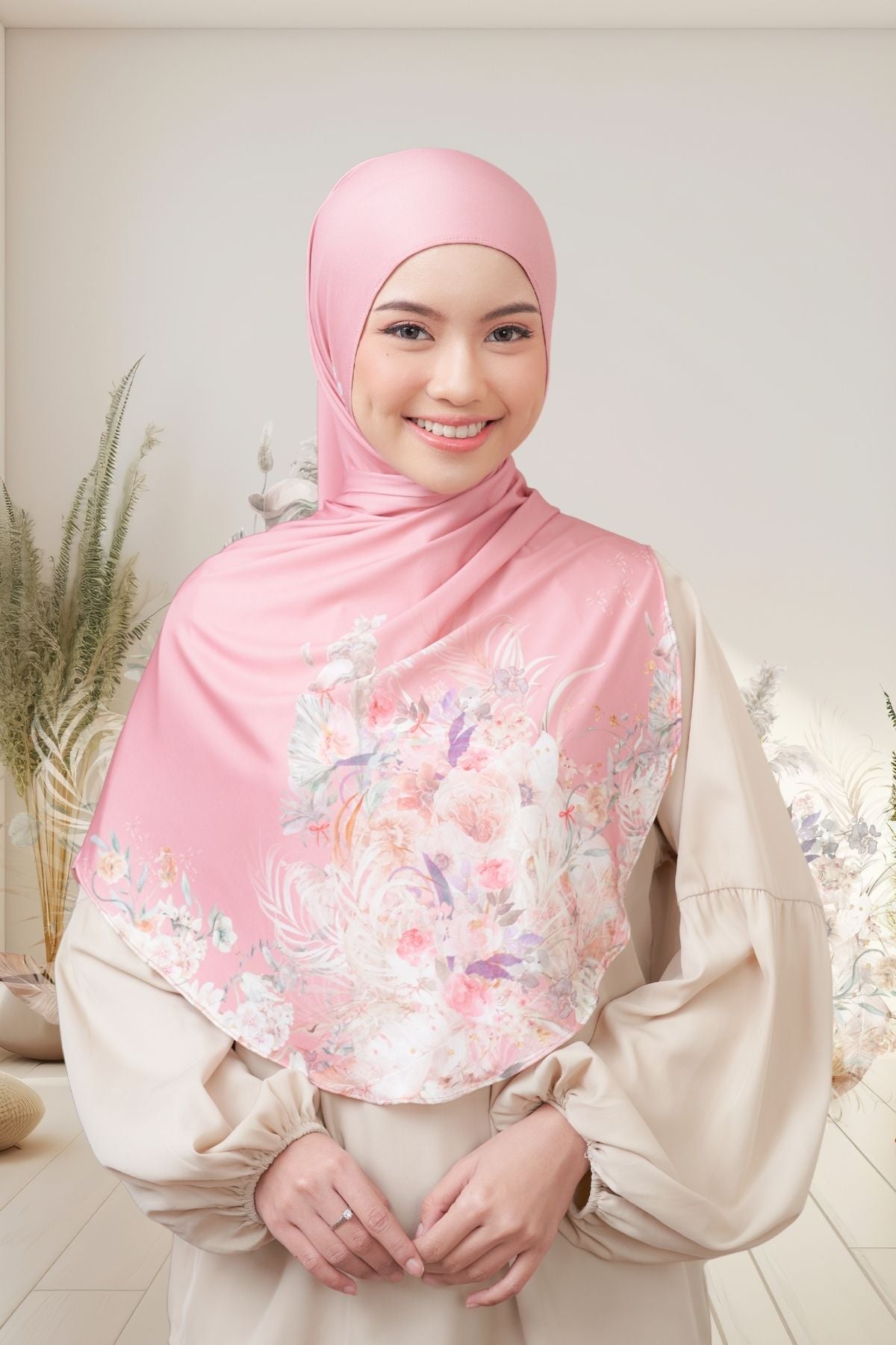 [ BUY 3 GET 1 FREE HIJAB ] Runa Emily - RE46.6 Peach