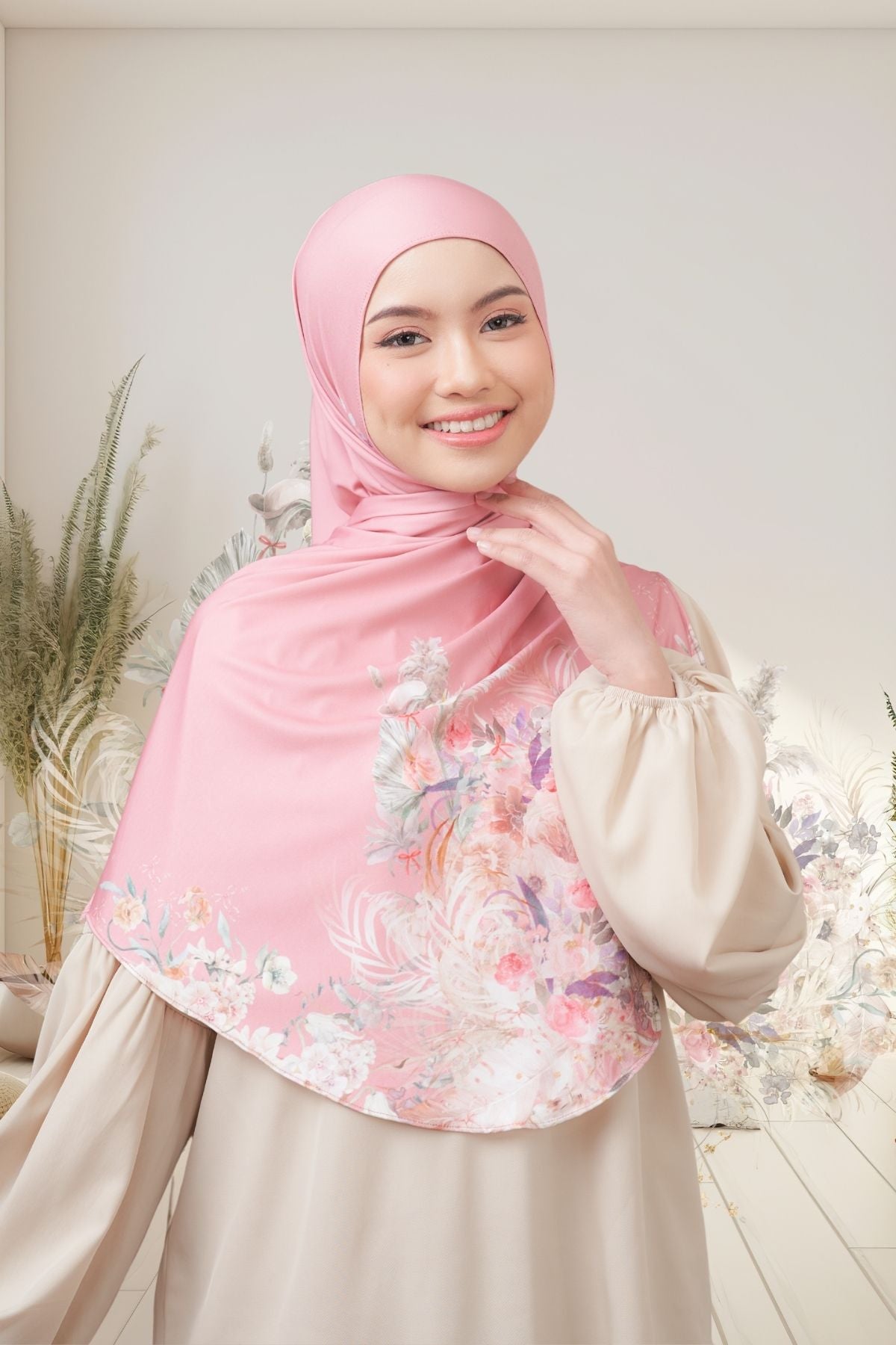 [ BUY 3 GET 1 FREE HIJAB ] Runa Emily - RE46.6 Peach