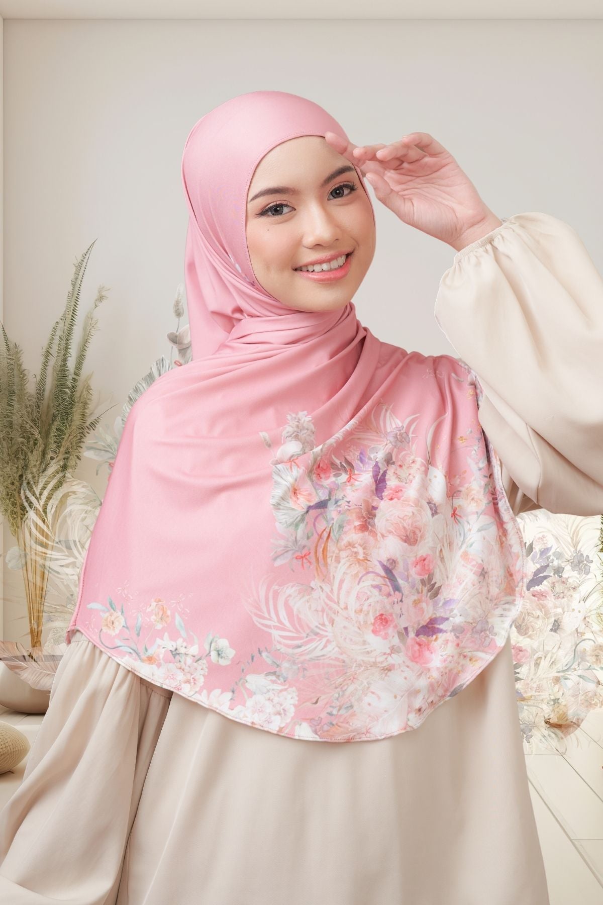 [ BUY 3 GET 1 FREE HIJAB ] Runa Emily - RE46.6 Peach