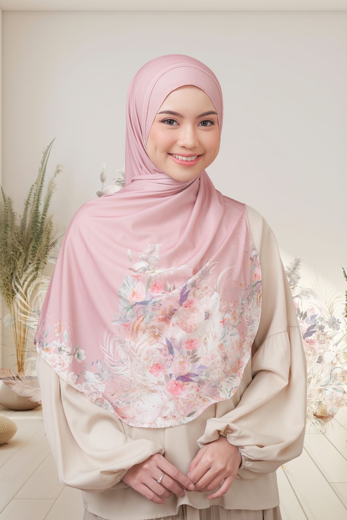 [ BUY 3 GET 1 FREE HIJAB ] Runa Emily - RE46.7 Peony Mocca