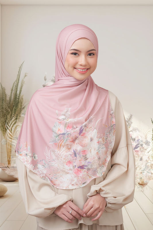 [ BUY 3 GET 1 FREE HIJAB ] Runa Emily - RE46.7 Peony Mocca