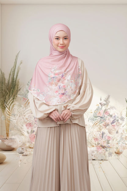 [ BUY 3 GET 1 FREE HIJAB ] Runa Emily - RE46.7 Peony Mocca