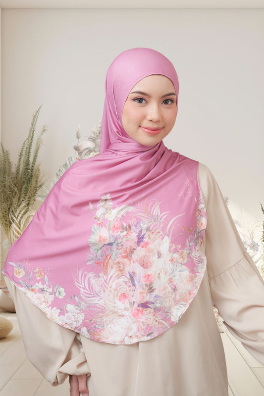[ BUY 3 GET 1 FREE HIJAB ] Runa Emily - RE46.5 Pink