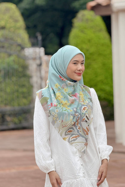 Daffodil - Scarf Square Premium Polycotton XL - Sage - JD14.11