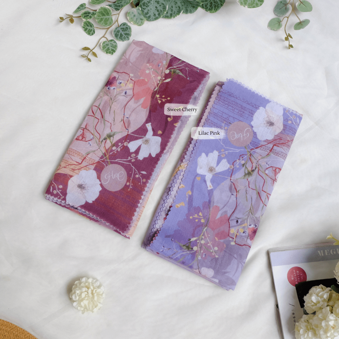 Segiempat Poppy Scarf - PY71.6 Lilac Pink