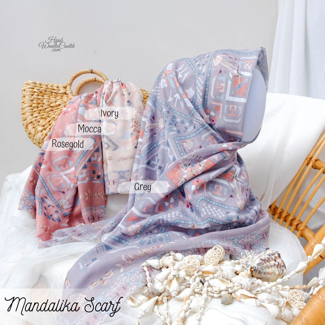 Segiempat Mandalika Scarf - KA13.2 Grey