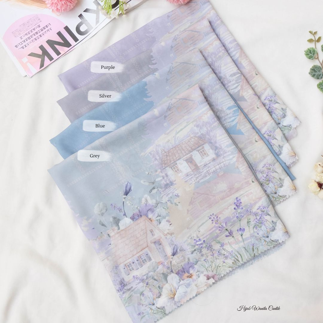 Lavender JUMBO - Scarf Square Premium Polycotton XL | Grey - LJ57.5
