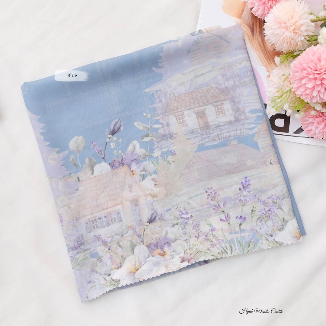 Lavender JUMBO - Scarf Square Premium Polycotton XL | Blue - LJ57.2