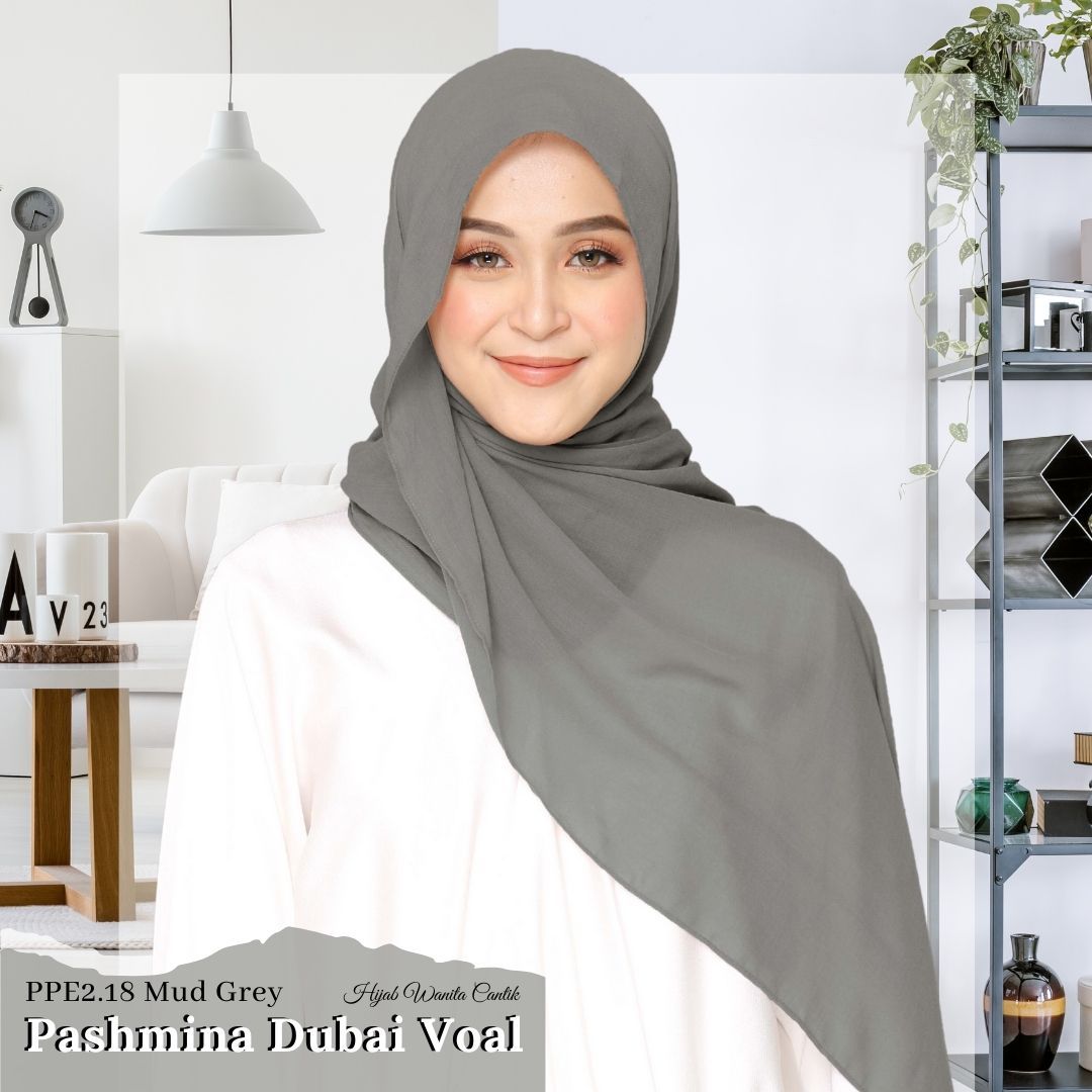 Dubai Voal Pashmina  - PPE2.18 Mud Grey