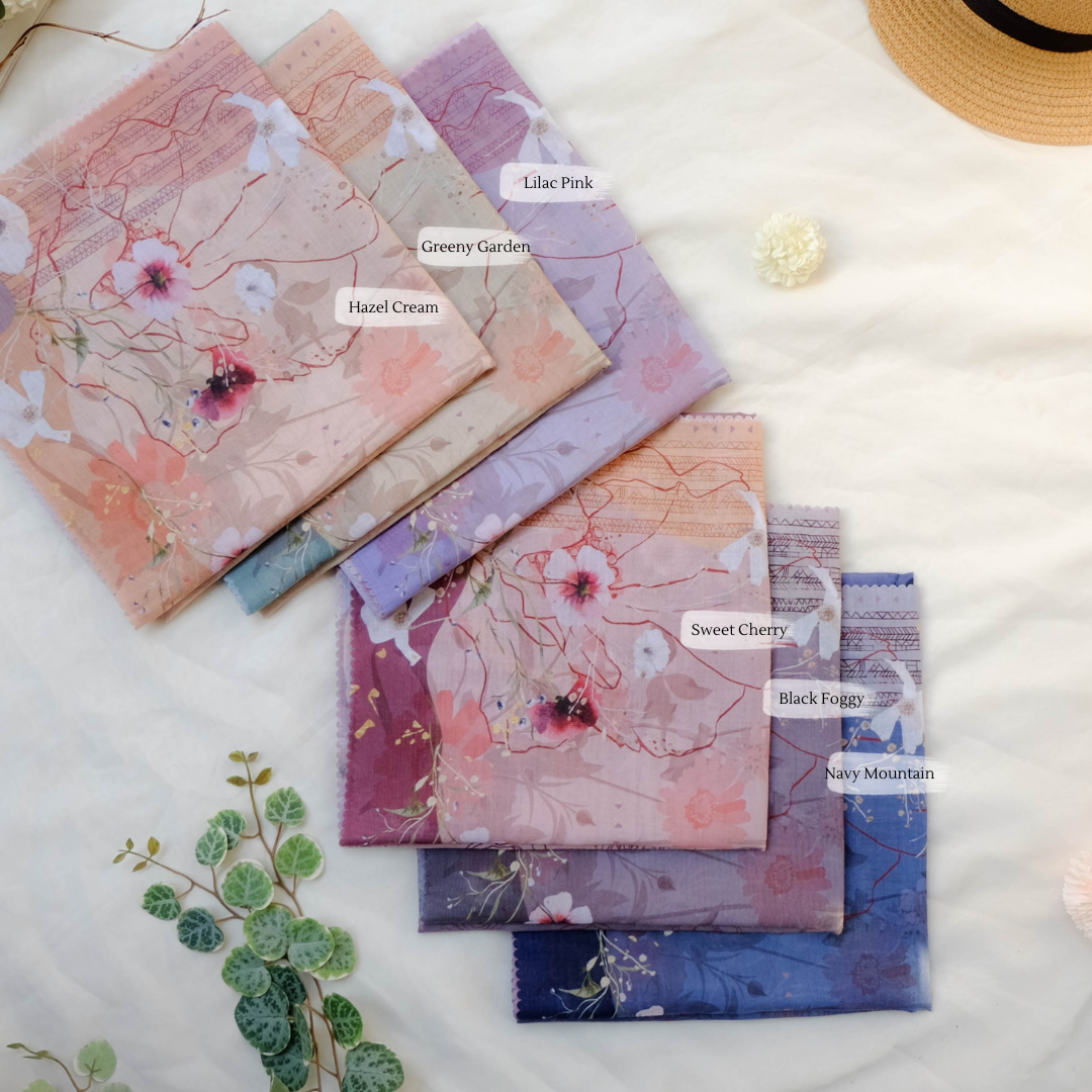Segiempat Poppy Scarf - PY71.4 Hazel Cream