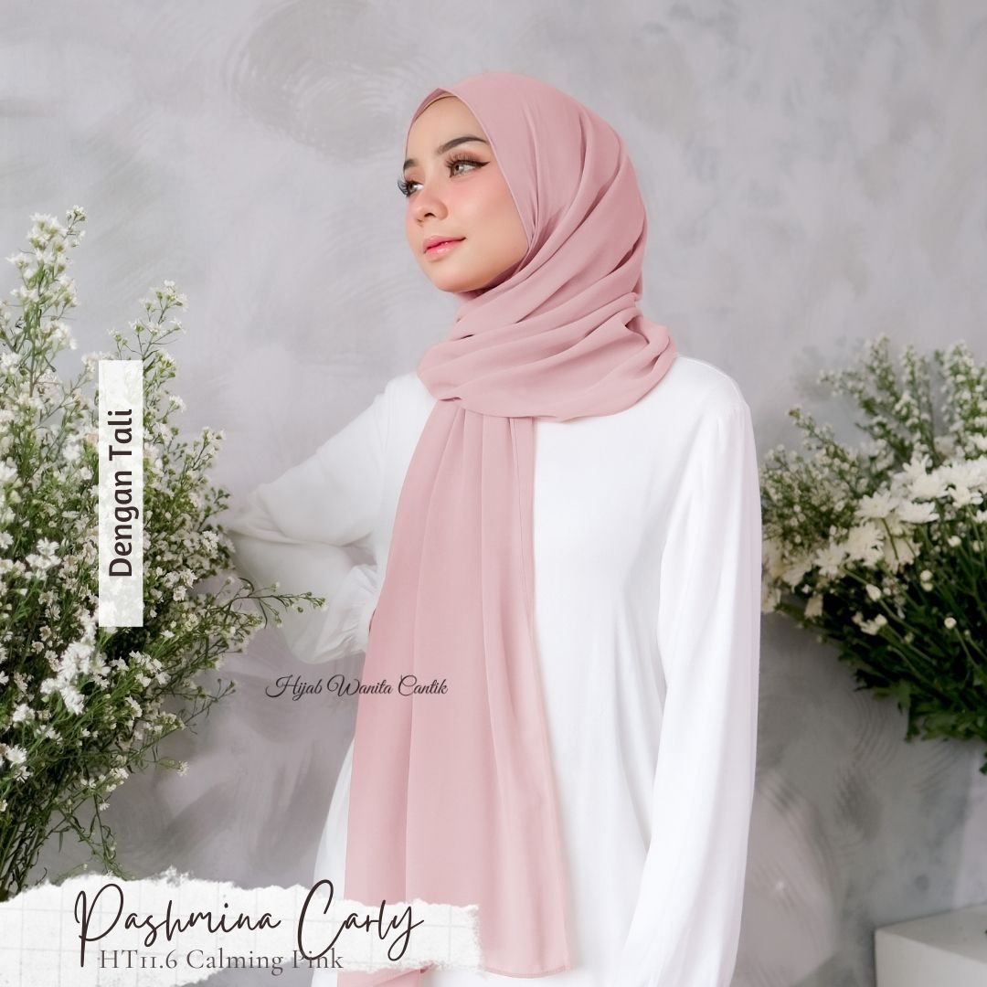 Pashmina Carly (dengan tali)  - HT11.6 Calming Pink