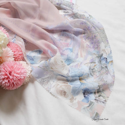 Lavender JUMBO - Scarf Square Premium Polycotton XL | Peach - LJ57.9
