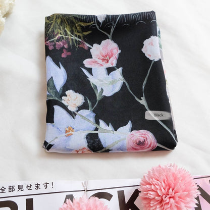 [ BUY 3 GET 1 FREE HIJAB ] Florence - Scarf Square Premium Polycotton XL - Black- RJ24.1