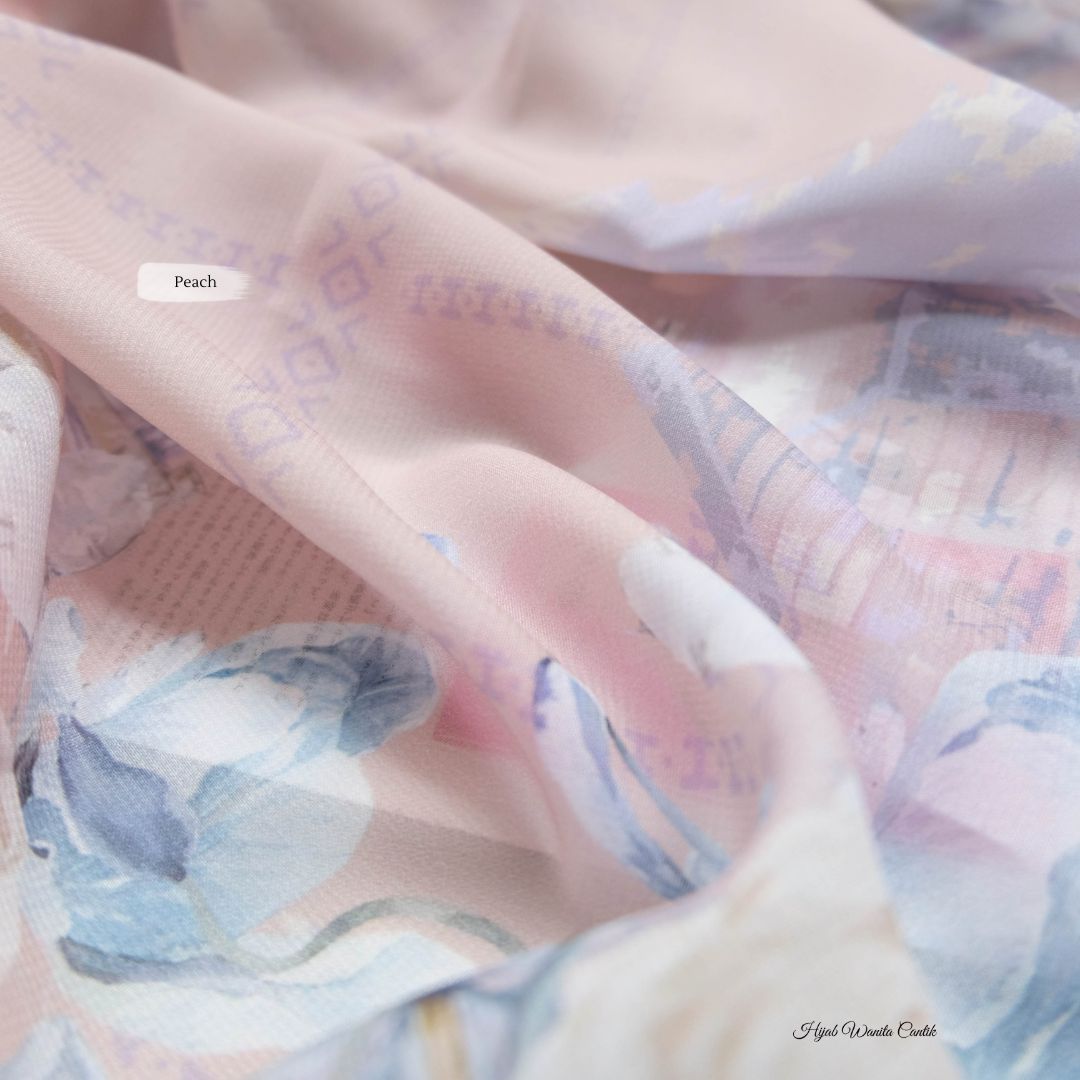 Lavender JUMBO - Scarf Square Premium Polycotton XL | Peach - LJ57.9