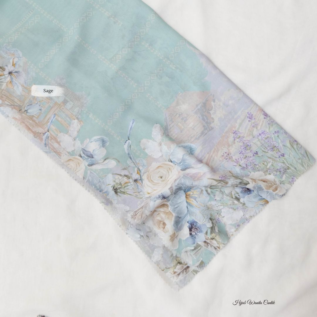 Lavender JUMBO - Scarf Square Premium Polycotton XL | Sage - LJ57.11