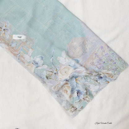 Lavender JUMBO - Scarf Square Premium Polycotton XL | Sage - LJ57.11