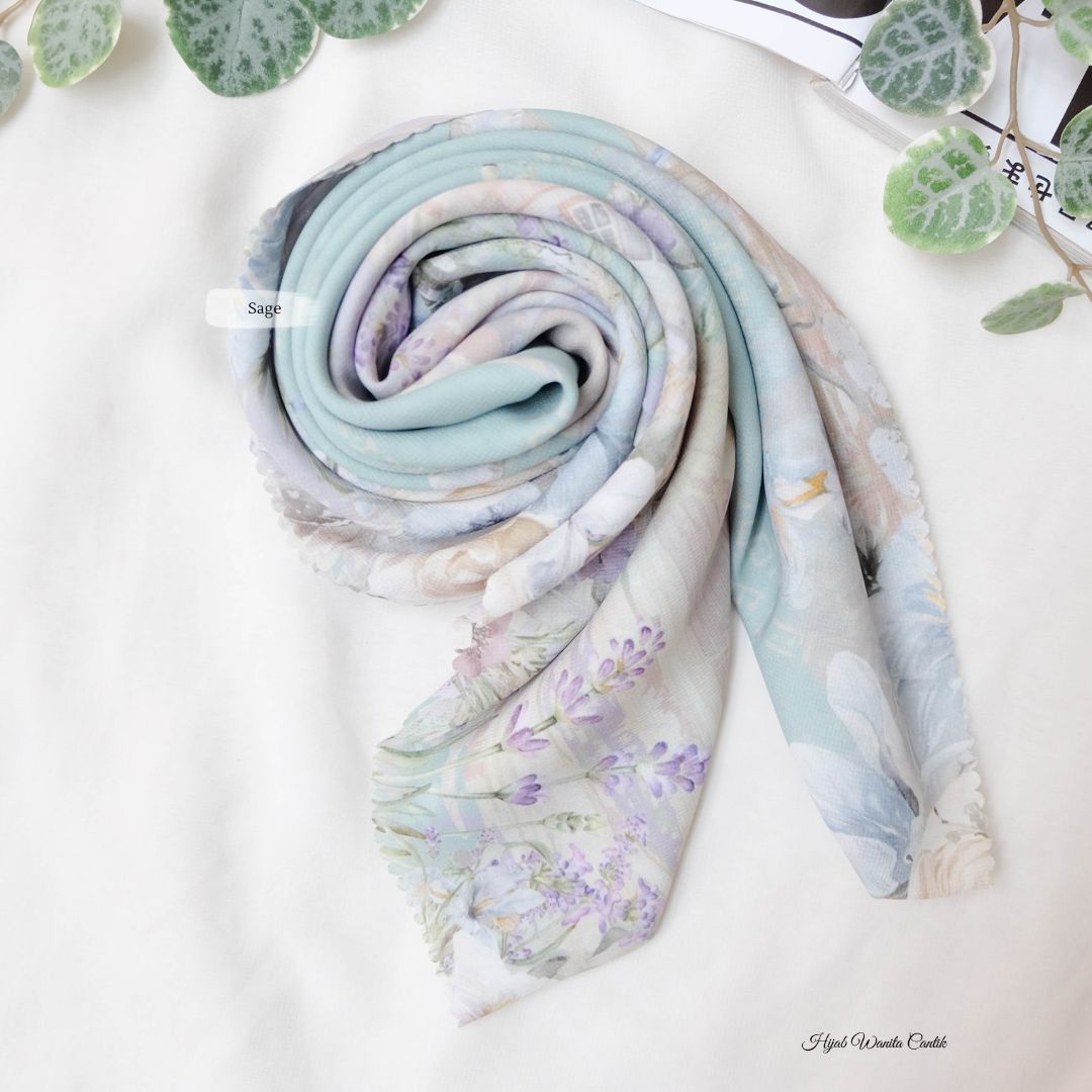 Lavender JUMBO - Scarf Square Premium Polycotton XL | Sage - LJ57.11