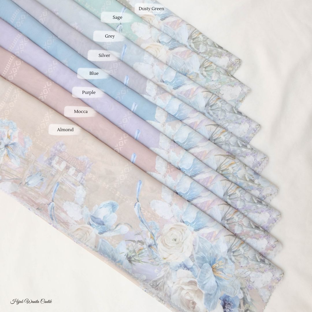 Lavender JUMBO - Scarf Square Premium Polycotton XL | Grey - LJ57.5