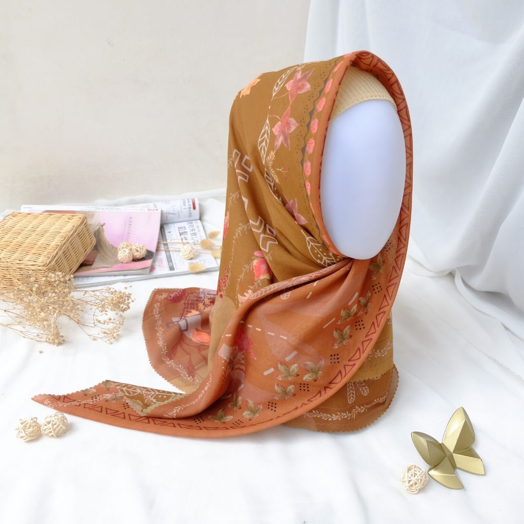 Segiempat Lamina Scarf  - NA12.5 Apricot