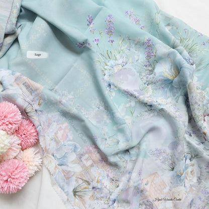 Lavender JUMBO - Scarf Square Premium Polycotton XL | Sage - LJ57.11