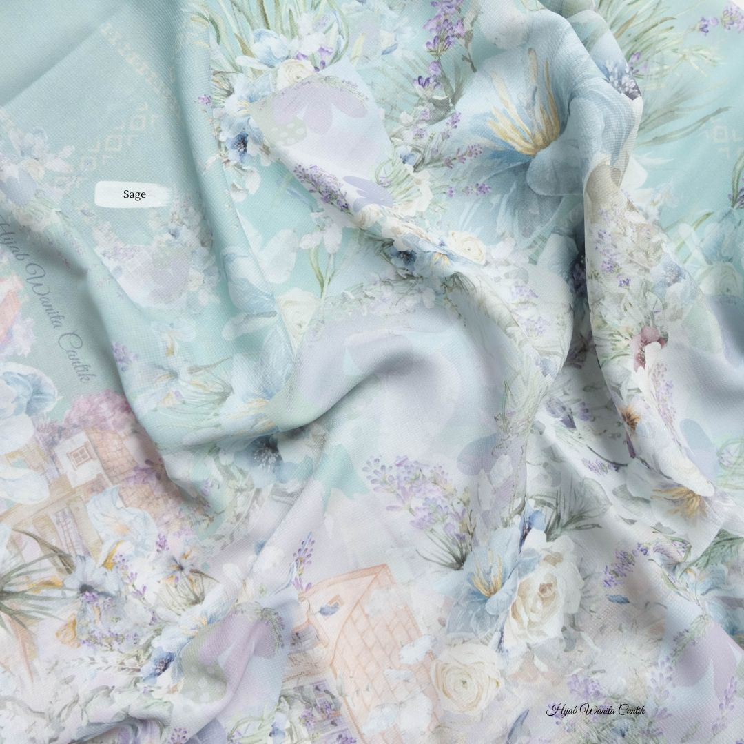 Lavender JUMBO - Scarf Square Premium Polycotton XL | Sage - LJ57.11