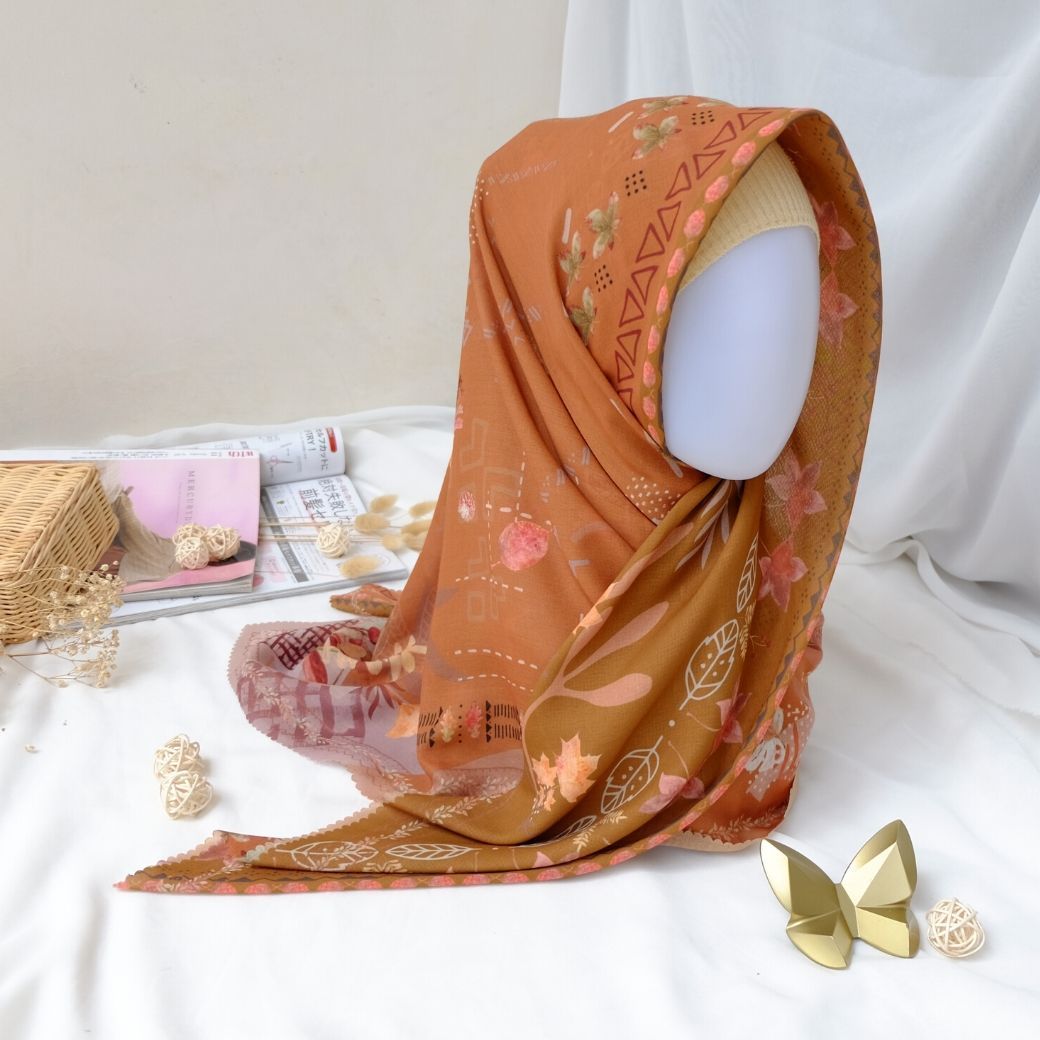 Segiempat Lamina Scarf  - NA12.5 Apricot