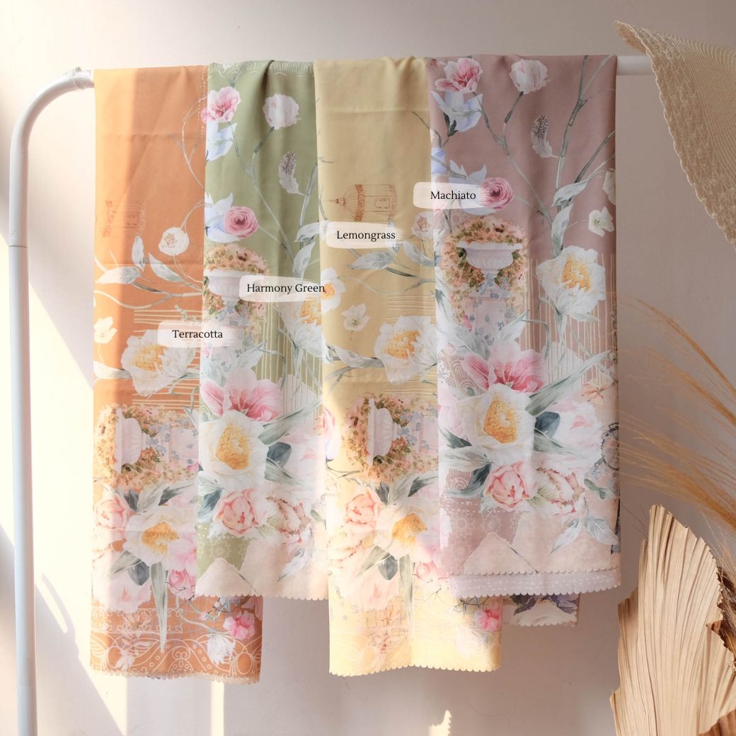 Florence - Scarf Square Premium Polycotton XL - Lemongrass - RJ24.18