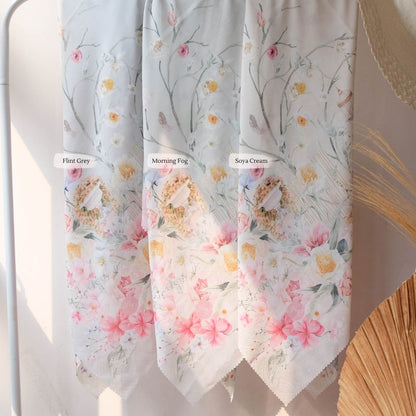 [ BUY 3 GET 1 FREE HIJAB ] Florence - Scarf Square Premium Polycotton XL - Soya Cream - RJ24.19