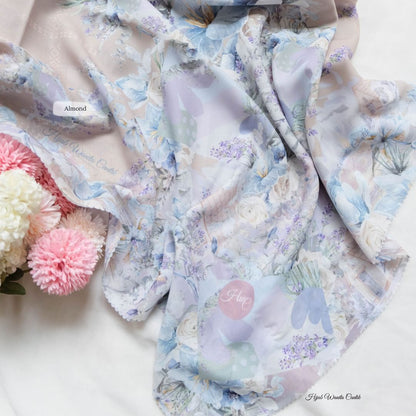Lavender JUMBO - Scarf Square Premium Polycotton XL | Almond - LJ57.1