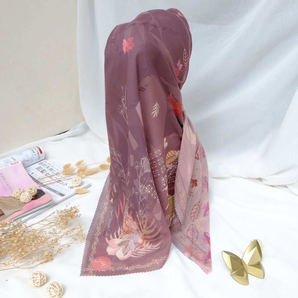 Segiempat Lamina Scarf  - NA12.3 Crimson