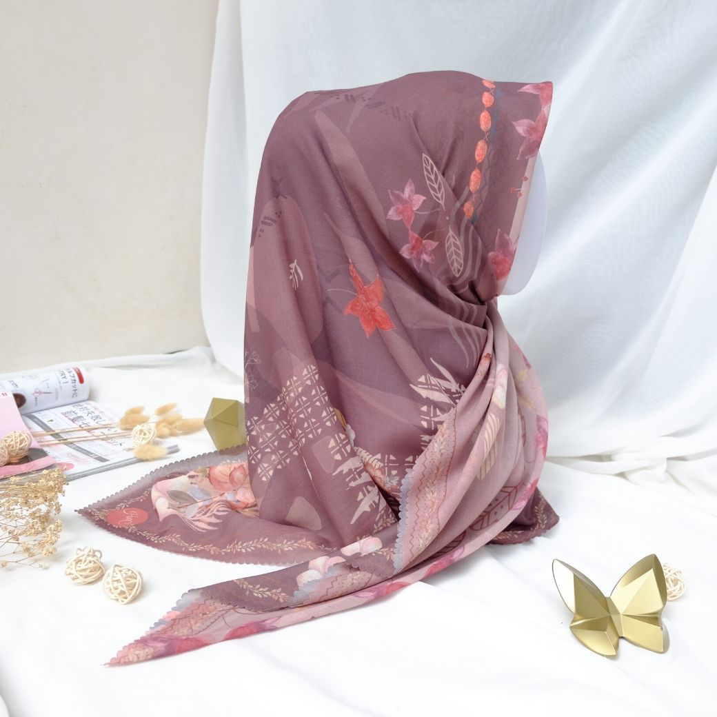 Segiempat Lamina Scarf  - NA12.3 Crimson