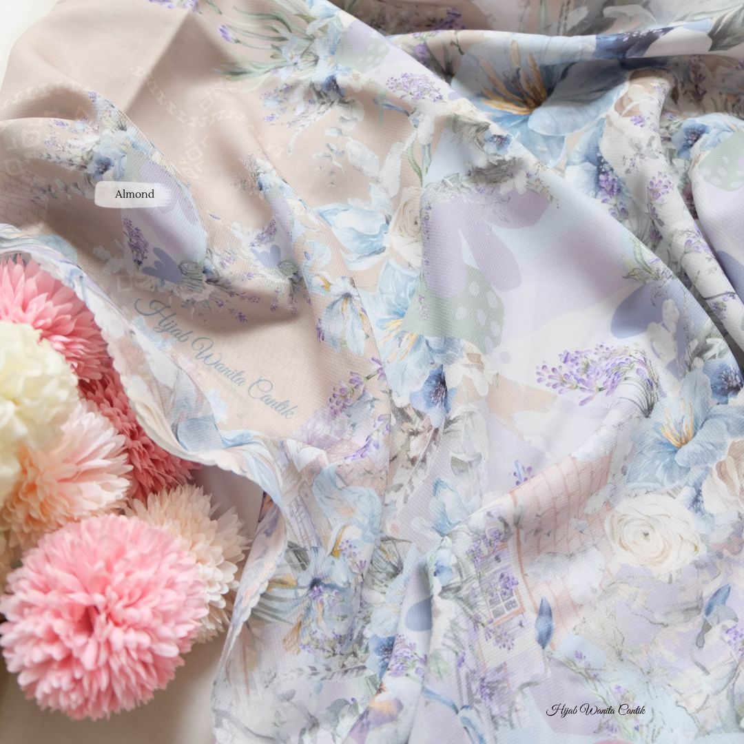 Lavender JUMBO - Scarf Square Premium Polycotton XL | Almond - LJ57.1
