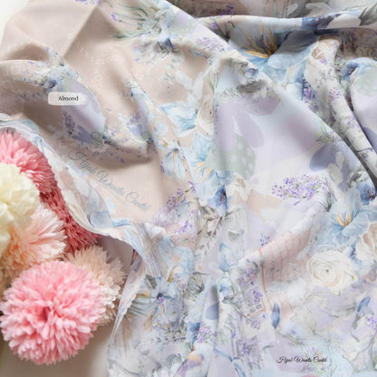 Lavender JUMBO - Scarf Square Premium Polycotton XL | Almond - LJ57.1