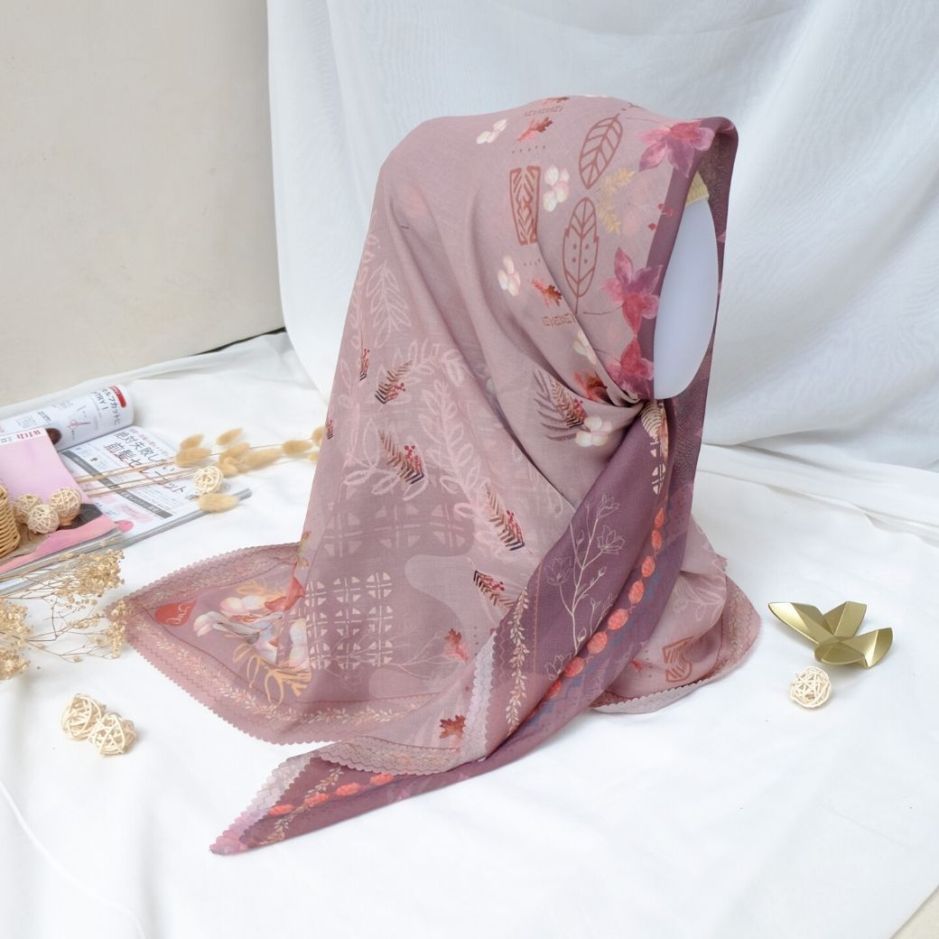 Segiempat Lamina Scarf  - NA12.3 Crimson