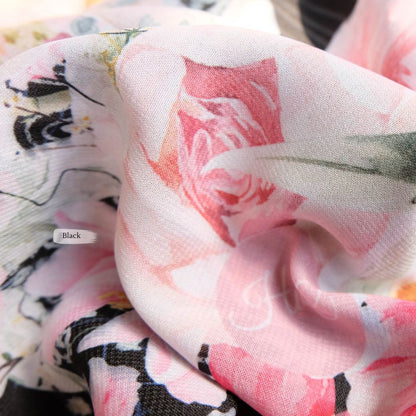 [ BUY 3 GET 1 FREE HIJAB ] Florence - Scarf Square Premium Polycotton XL - Black- RJ24.1