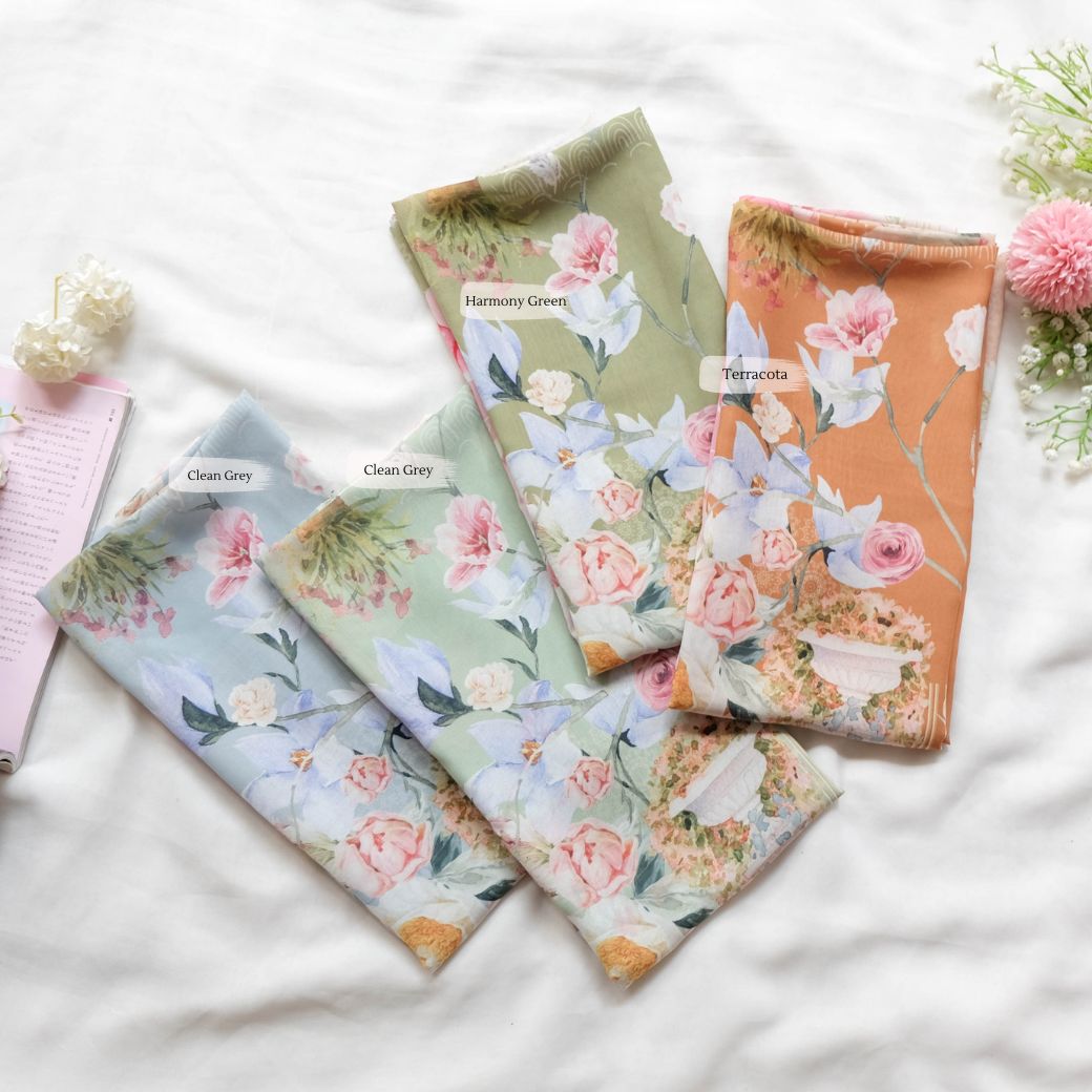 [ BUY 3 GET 1 FREE HIJAB ] Florence - Scarf Square Premium Polycotton XL - Clary Sage - RJ24.14