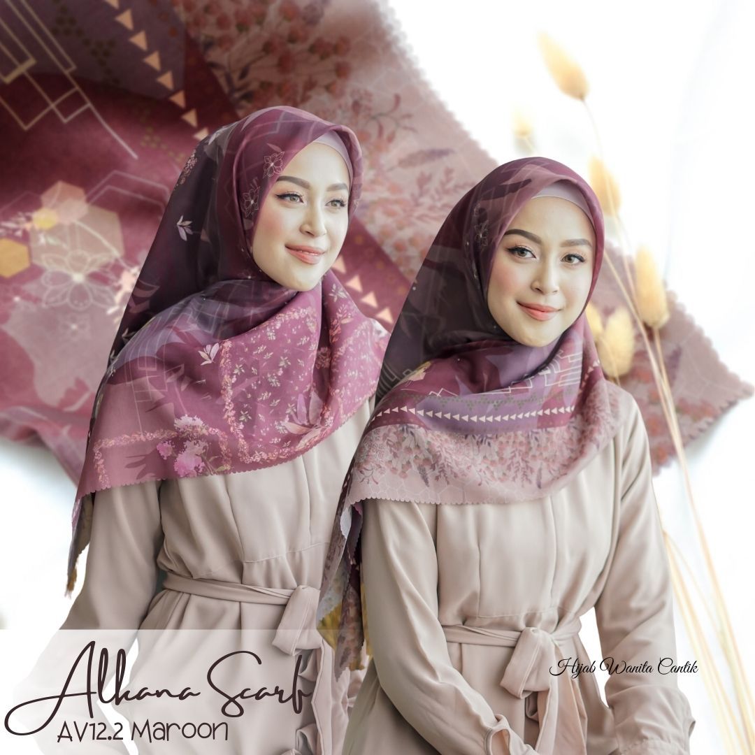 Segiempat Alkana Scarf -  AV12.2 Maroon