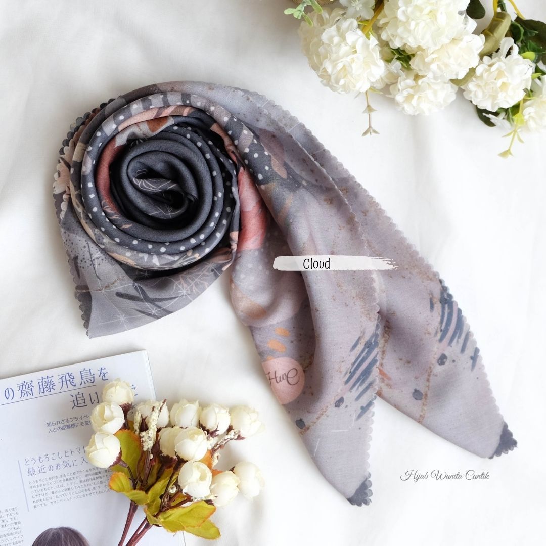 Segiempat Rosalie Scarf - RS03.1 Cloud