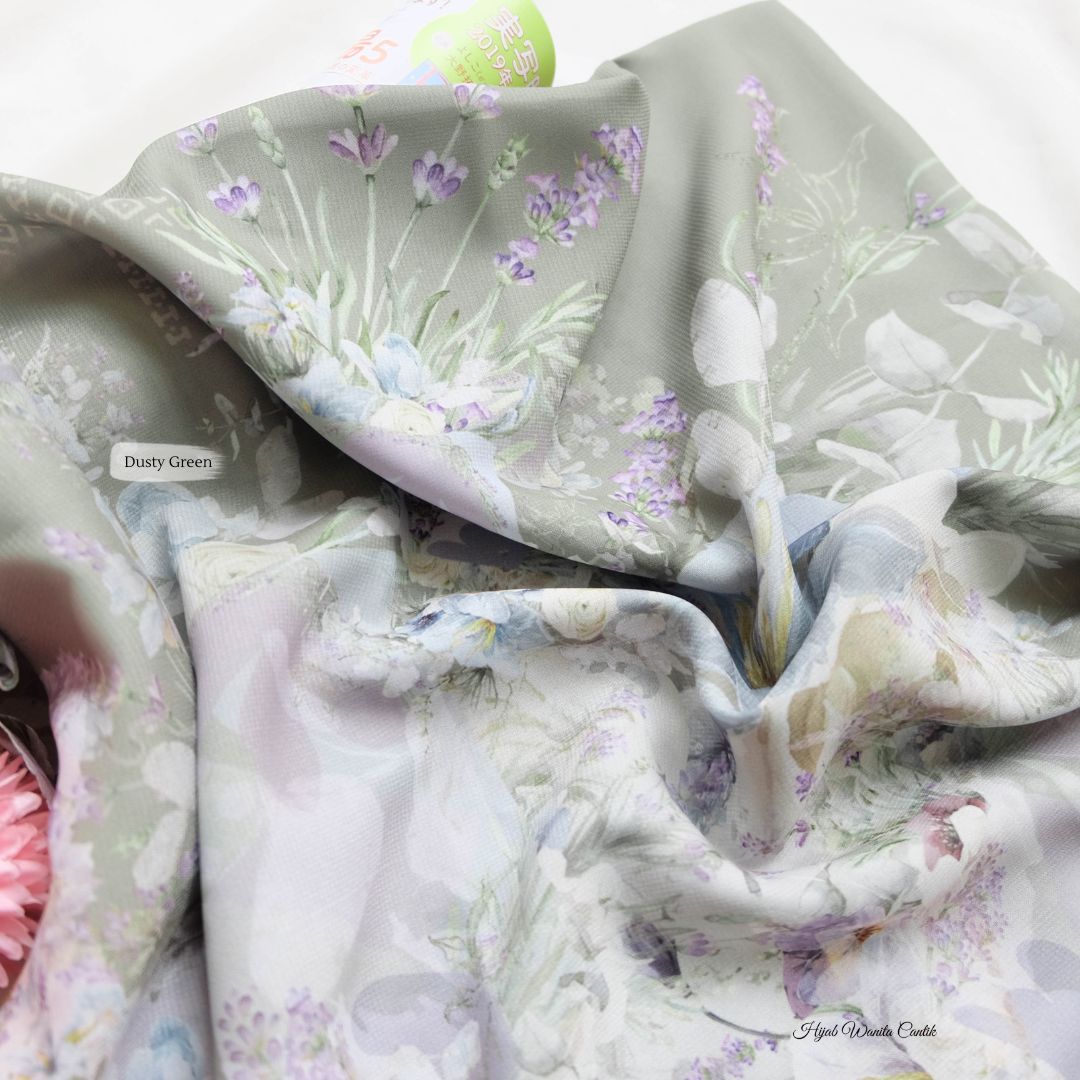 Lavender JUMBO - Scarf Square Premium Polycotton XL | Dusty Green - LJ57.3