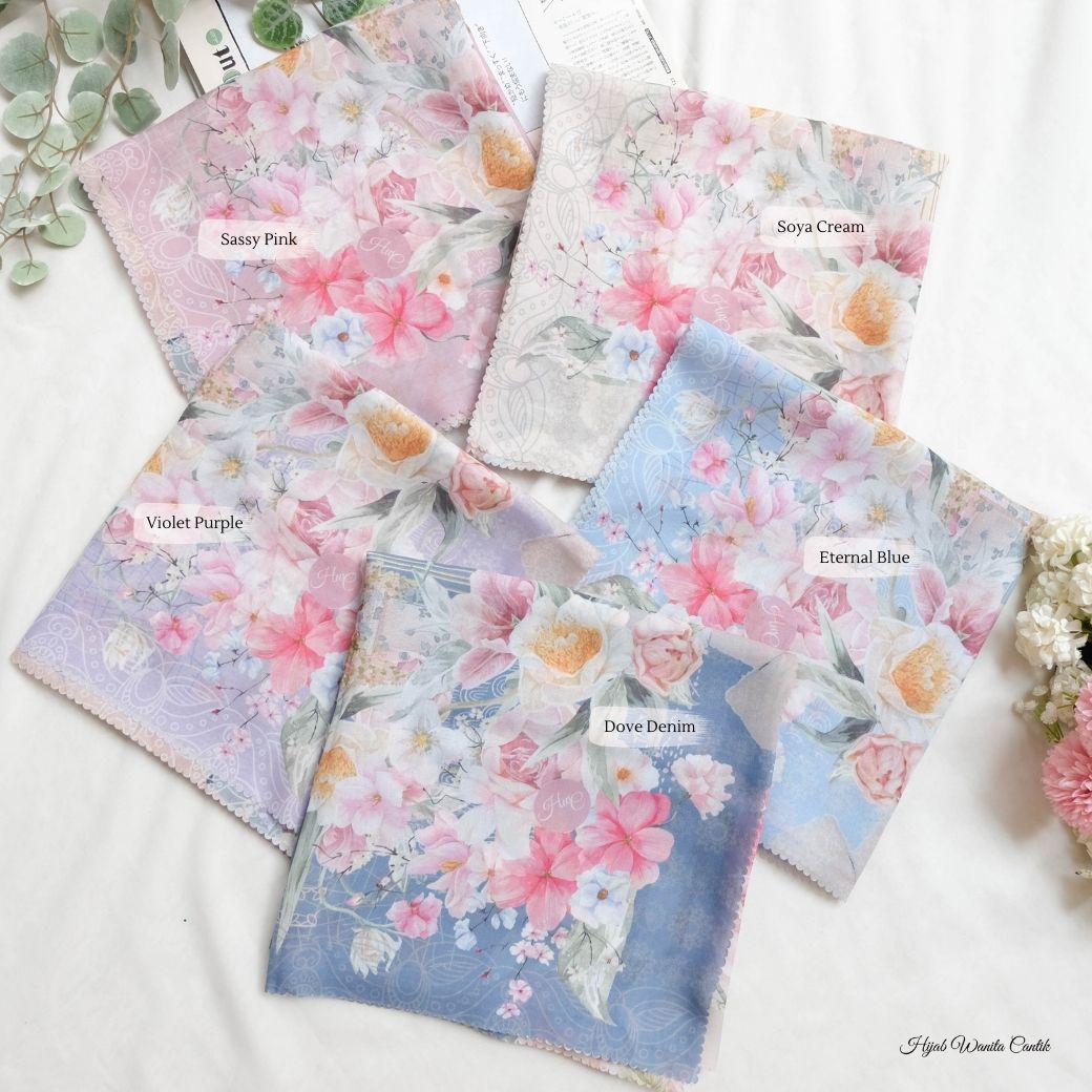 [ BUY 3 GET 1 FREE HIJAB ] Florence - Scarf Square British Voal - Dove Denim - FL24.9