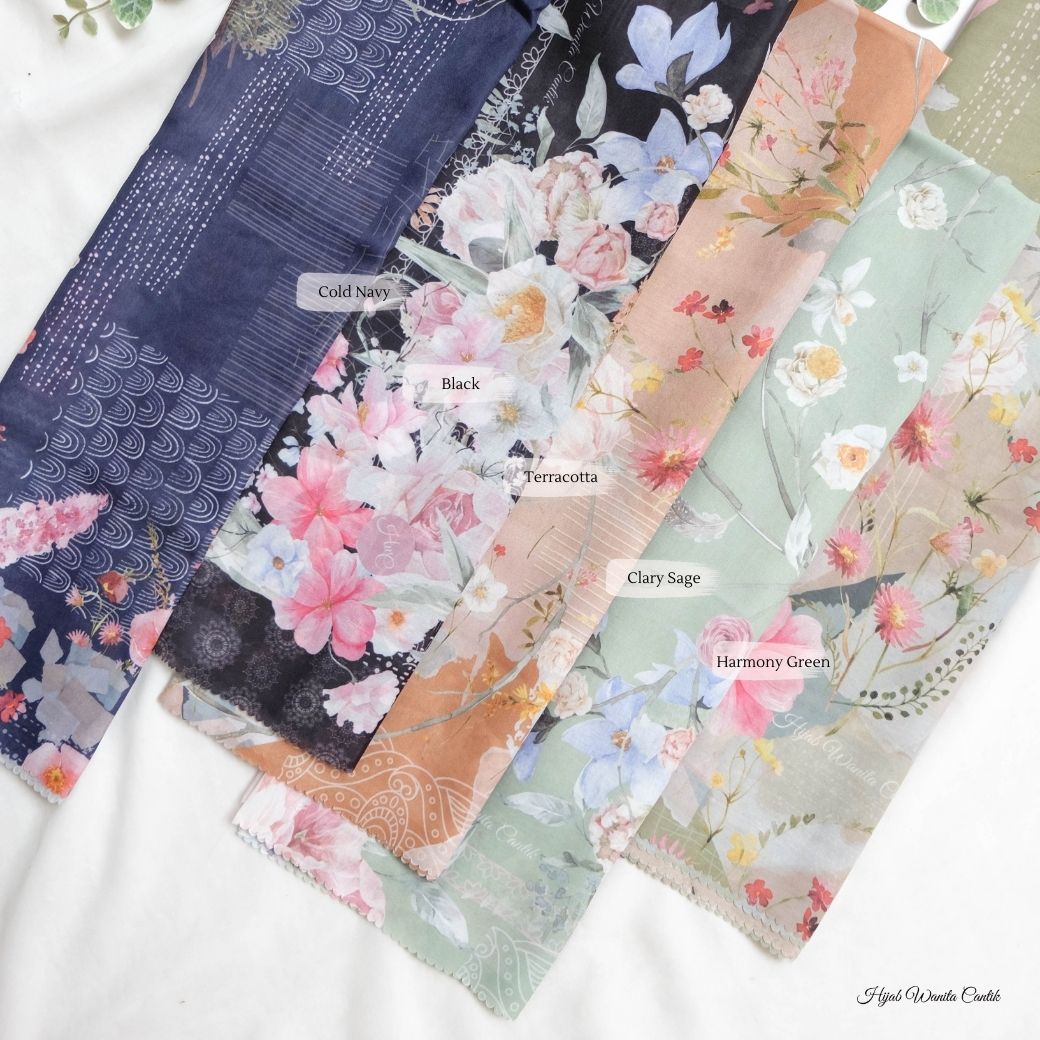[ BUY 3 GET 1 FREE HIJAB ] Florence - Scarf Square British Voal - Harmony Green - FL24.13