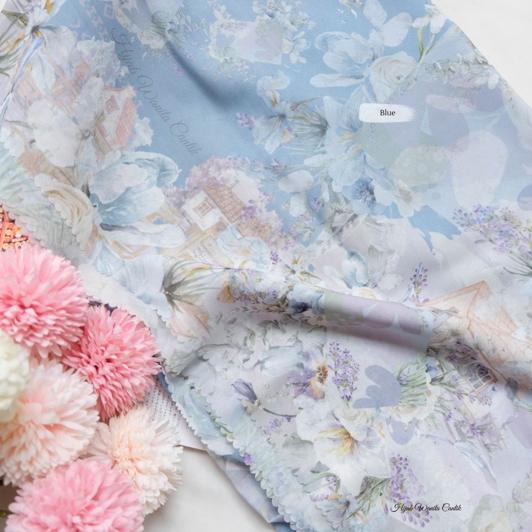 Lavender JUMBO - Scarf Square Premium Polycotton XL | Blue - LJ57.2