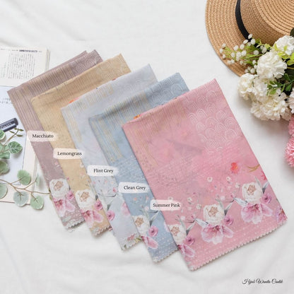 [ BUY 3 GET 1 FREE HIJAB ] Florence - Scarf Square British Voal - Clean Grey - FL24.11