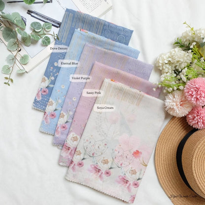 [ BUY 3 GET 1 FREE HIJAB ] Florence - Scarf Square British Voal - Eternal Blue - FL24.10