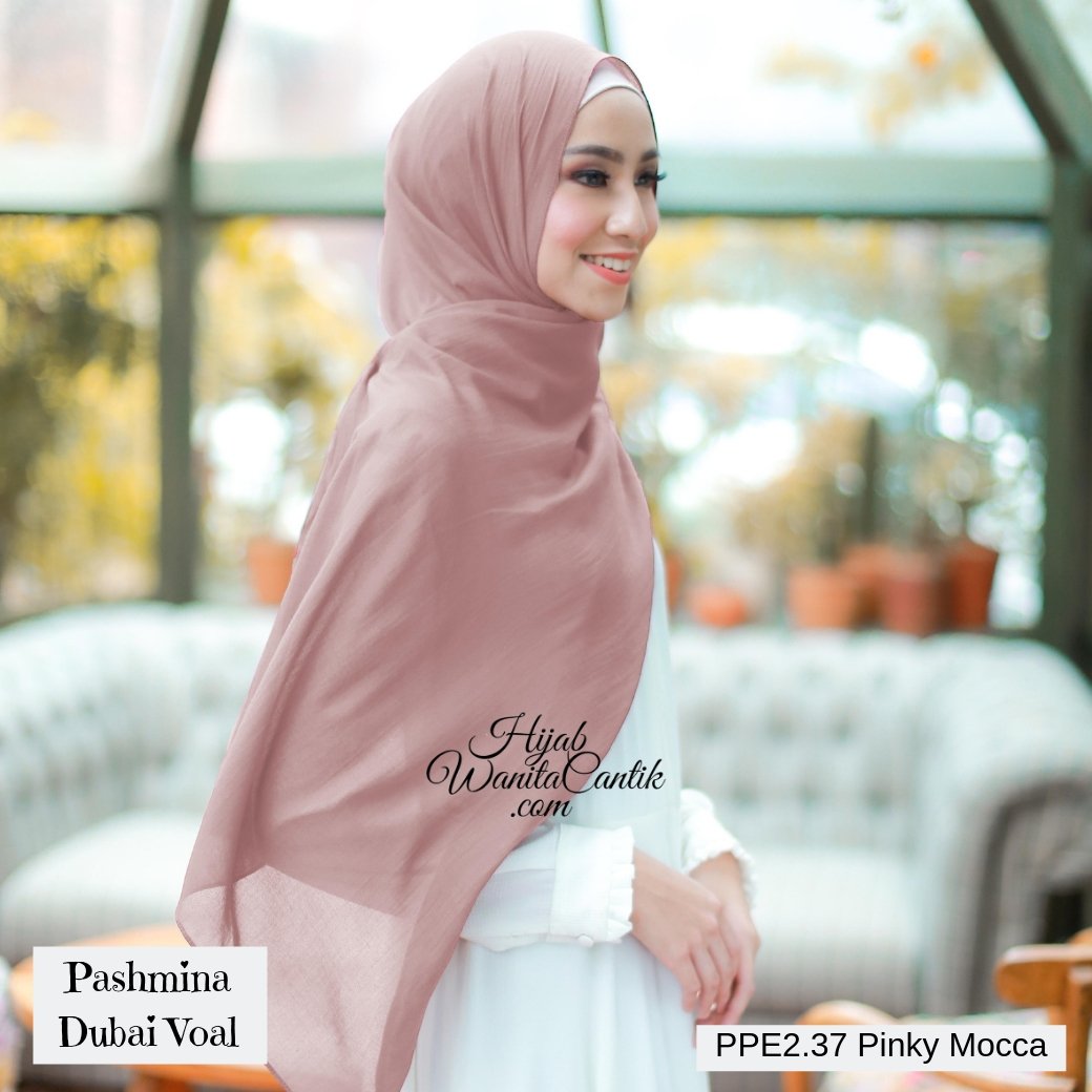 Dubai Voal Pashmina  - PPE2.37 Pinky Mocca