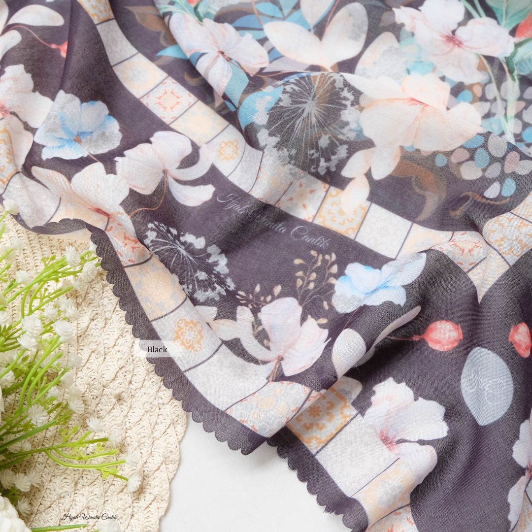 Zalya - Scarf Square Icy Voal - Black - ZY25.1